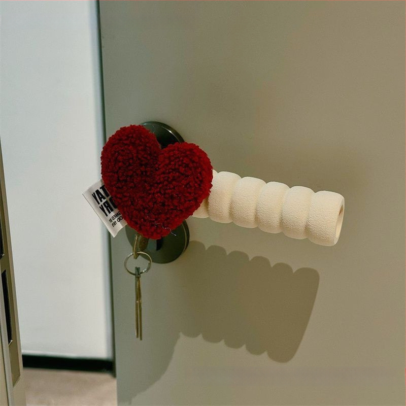 Durų rankenos apsauga su anti-statiniu širdies dizainu, pusės piršto stilius, Lycra cotton audinys, tinka miegamajam ir vaikų kambariui