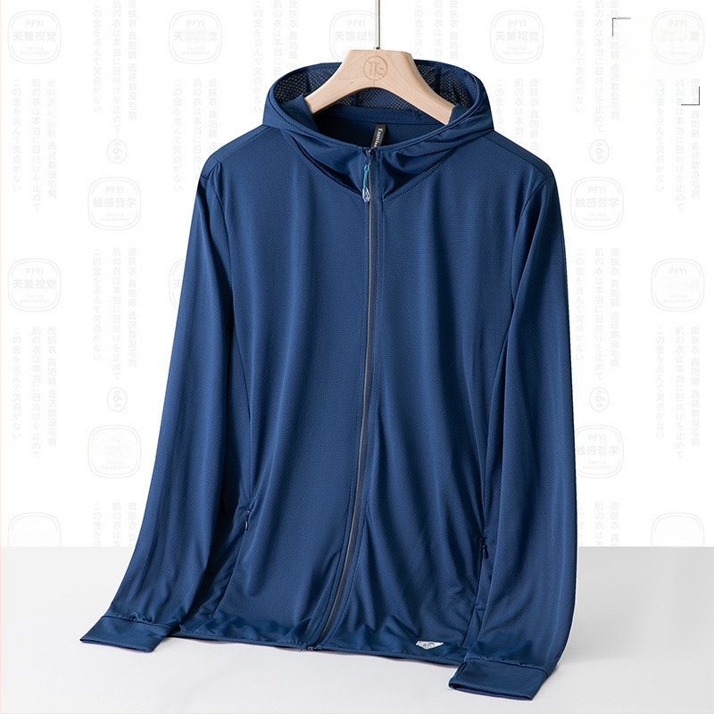 Unisex āra vēja jaka ar UPF50+ saules aizsardzību, elpojošs poliesters, kapuce