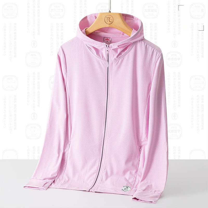 Unisex āra vēja jaka ar UPF50+ saules aizsardzību, elpojošs poliesters, kapuce