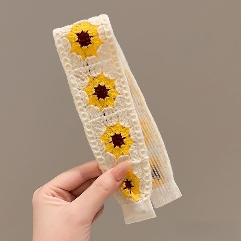 Juukse aksessuaar - juukselindi bangade ja säkuhaavade juukse jaoks - prantsuse stiilis retro kootud Velcro, taime mustriga, lastele