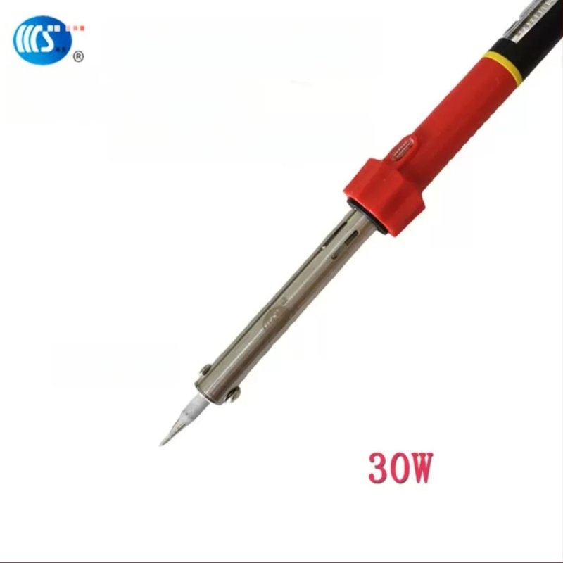 Mājās lietojams lodēšanas instruments 30-60W, 220V ar gumijas rokturi — lodēšanas pildspalva ar galiem: izliekts, taisns, plakans un potkovveidīgs (modelis WS-708)