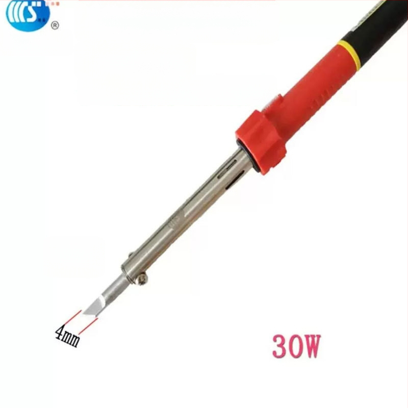 Mājās lietojams lodēšanas instruments 30-60W, 220V ar gumijas rokturi — lodēšanas pildspalva ar galiem: izliekts, taisns, plakans un potkovveidīgs (modelis WS-708)