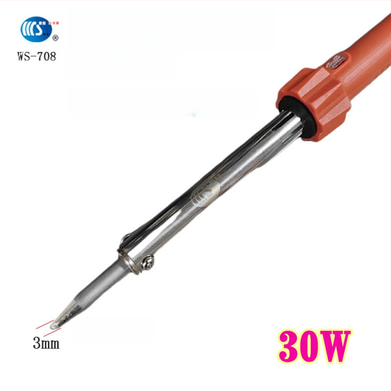 Mājās lietojams lodēšanas instruments 30-60W, 220V ar gumijas rokturi — lodēšanas pildspalva ar galiem: izliekts, taisns, plakans un potkovveidīgs (modelis WS-708)