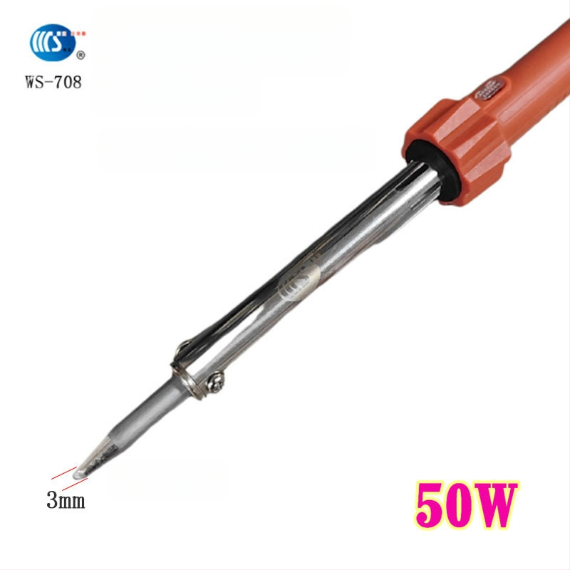 Mājās lietojams lodēšanas instruments 30-60W, 220V ar gumijas rokturi — lodēšanas pildspalva ar galiem: izliekts, taisns, plakans un potkovveidīgs (modelis WS-708)