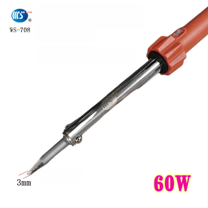 Mājās lietojams lodēšanas instruments 30-60W, 220V ar gumijas rokturi — lodēšanas pildspalva ar galiem: izliekts, taisns, plakans un potkovveidīgs (modelis WS-708)