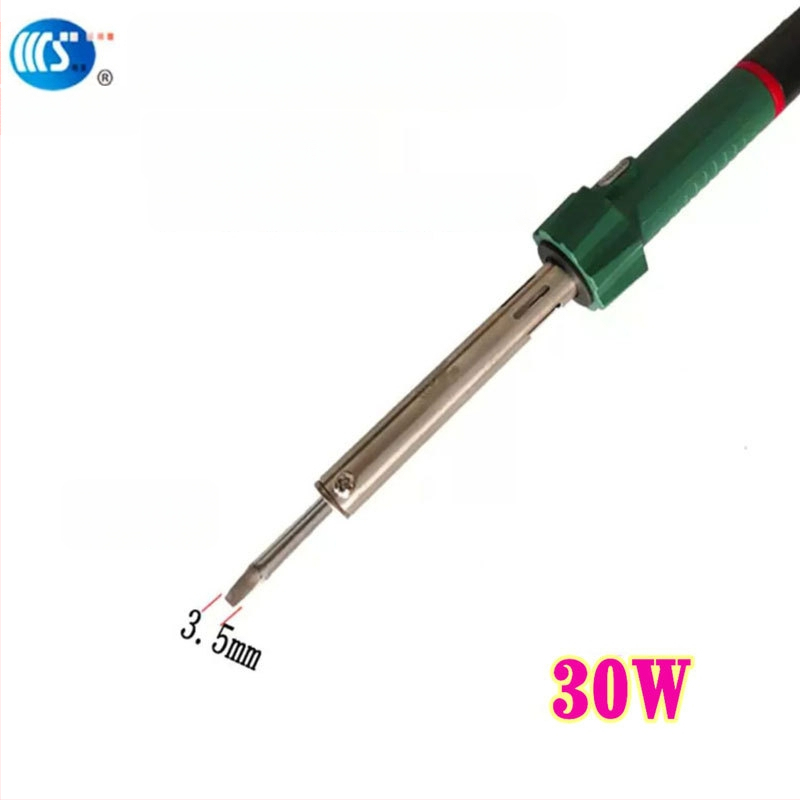 Mājās lietojams lodēšanas instruments 30-60W, 220V ar gumijas rokturi — lodēšanas pildspalva ar galiem: izliekts, taisns, plakans un potkovveidīgs (modelis WS-708)