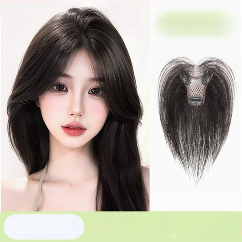 Ženska perika s bangs na vrhu glave, pravi kosa, mehanizam izrade, bangs ravne ili nagnute, nije bojiva niti uvijana