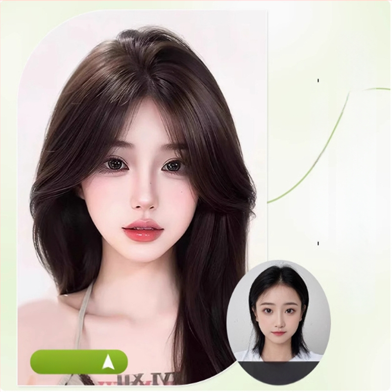 Ženska perika s bangs na vrhu glave, pravi kosa, mehanizam izrade, bangs ravne ili nagnute, nije bojiva niti uvijana