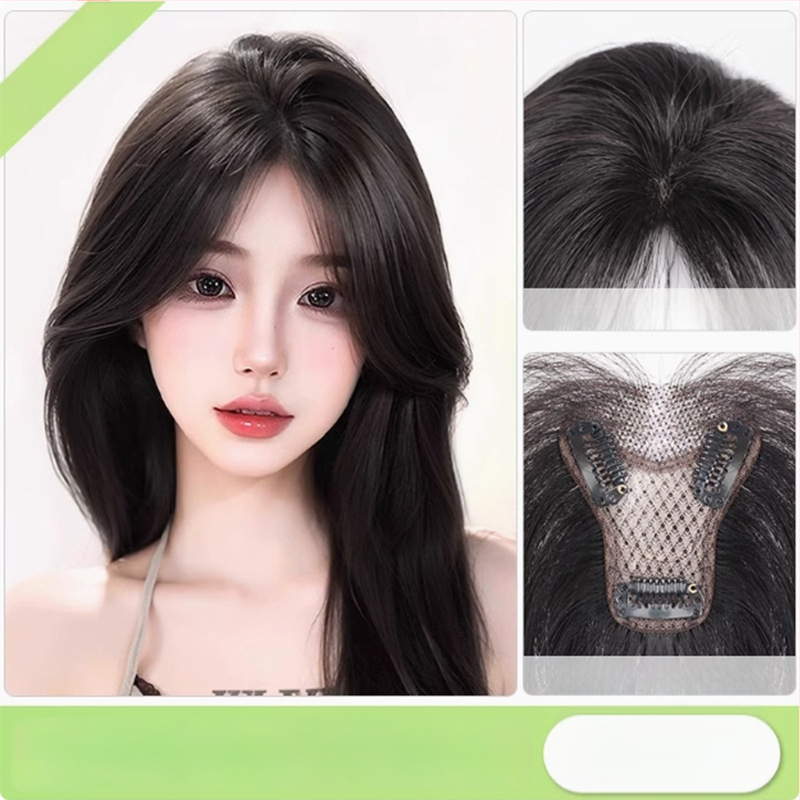 Ženska perika s bangs na vrhu glave, pravi kosa, mehanizam izrade, bangs ravne ili nagnute, nije bojiva niti uvijana