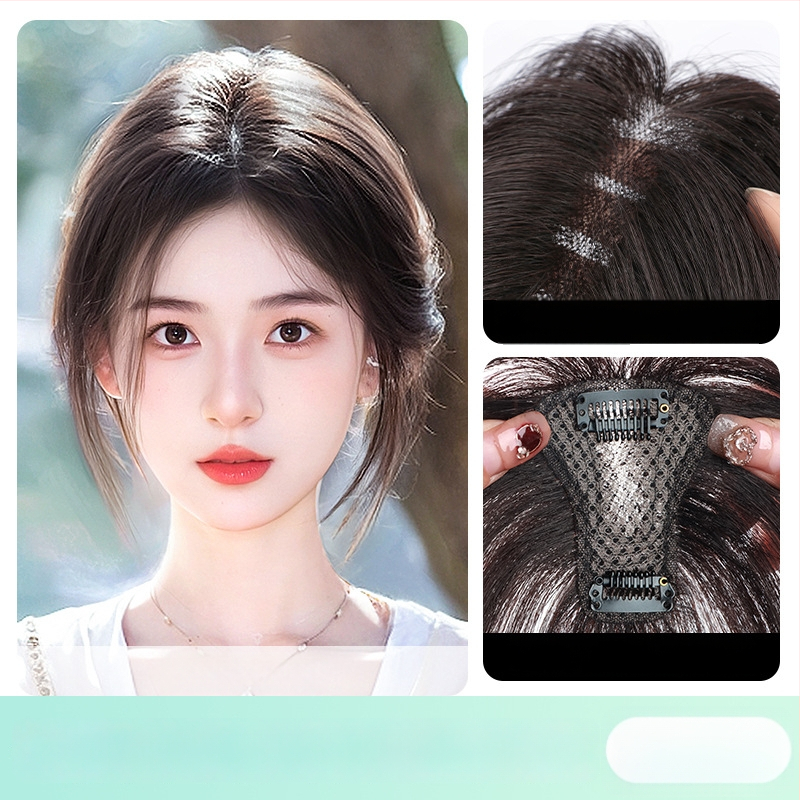 Ženska perika s bangs na vrhu glave, pravi kosa, mehanizam izrade, bangs ravne ili nagnute, nije bojiva niti uvijana