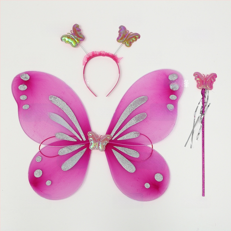 Meigikostüümi rekvisiidid: liblika tiivad, kolmekohaline komplekt lastele, kingituseks valmis, kohandusteta