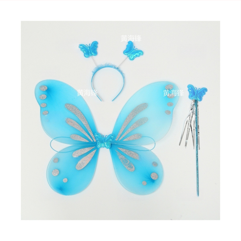 Meigikostüümi rekvisiidid: liblika tiivad, kolmekohaline komplekt lastele, kingituseks valmis, kohandusteta