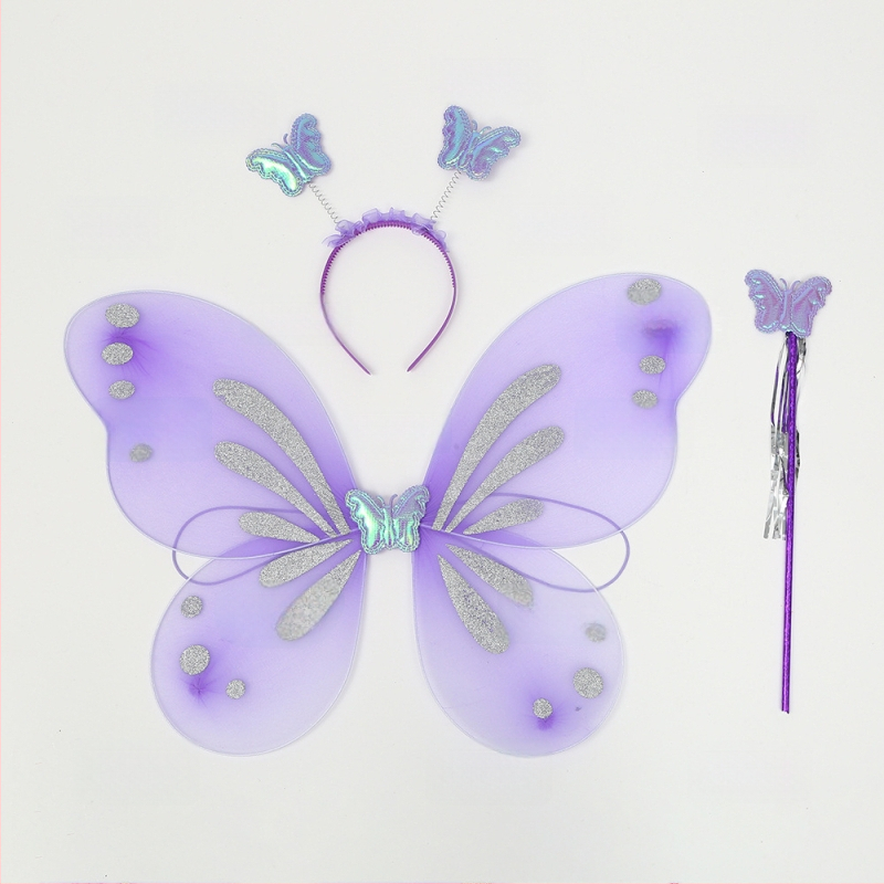 Meigikostüümi rekvisiidid: liblika tiivad, kolmekohaline komplekt lastele, kingituseks valmis, kohandusteta