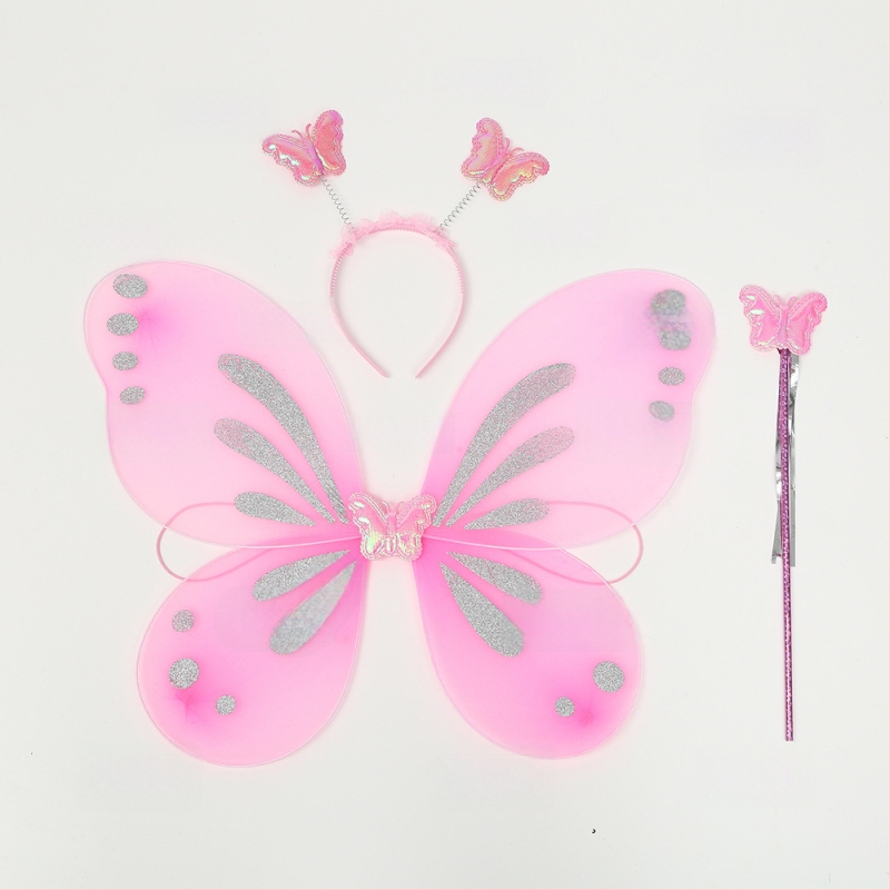 Meigikostüümi rekvisiidid: liblika tiivad, kolmekohaline komplekt lastele, kingituseks valmis, kohandusteta