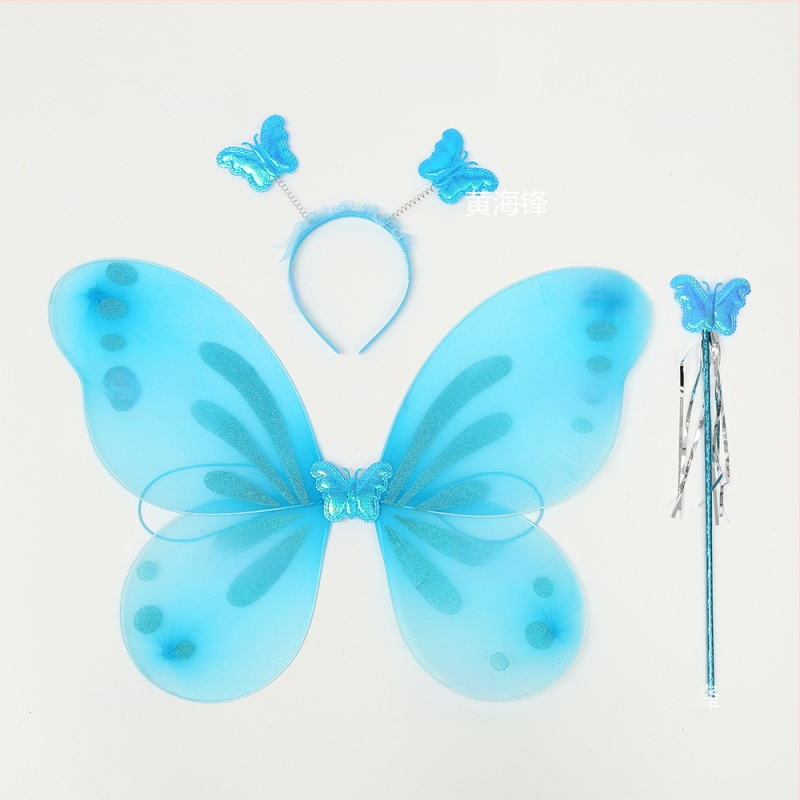 Meigikostüümi rekvisiidid: liblika tiivad, kolmekohaline komplekt lastele, kingituseks valmis, kohandusteta