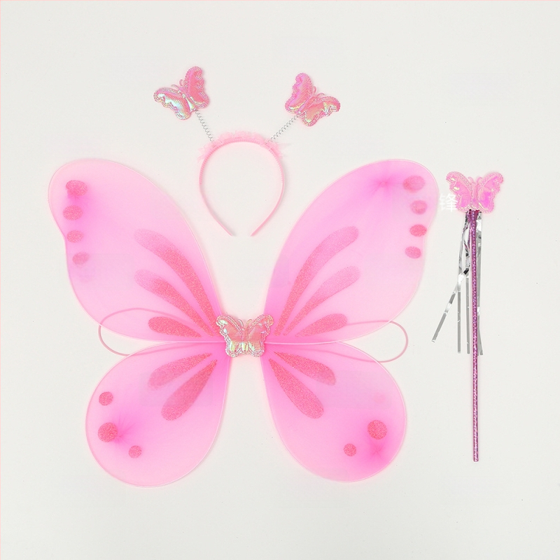 Meigikostüümi rekvisiidid: liblika tiivad, kolmekohaline komplekt lastele, kingituseks valmis, kohandusteta