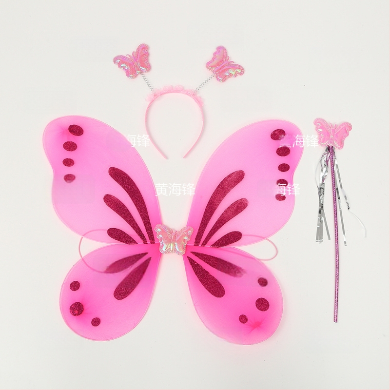 Meigikostüümi rekvisiidid: liblika tiivad, kolmekohaline komplekt lastele, kingituseks valmis, kohandusteta