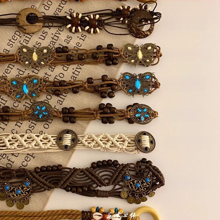 Vintage bohemiska tauriņ motīva jostas ķēde, etniska dekoratīva stila • Unisex • Metāla • Vasarai • Pavasara 2025 izlaišana • Jauniešiem