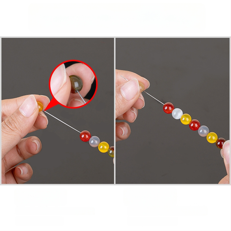 Aifsa karoliukų adata — ilga apsivijusi adata perloms ir kristalams, rankų darbo DIY įrankių rinkinys