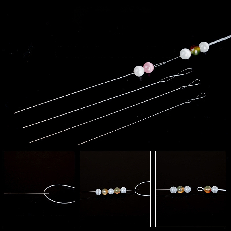 Aifsa karoliukų adata — ilga apsivijusi adata perloms ir kristalams, rankų darbo DIY įrankių rinkinys