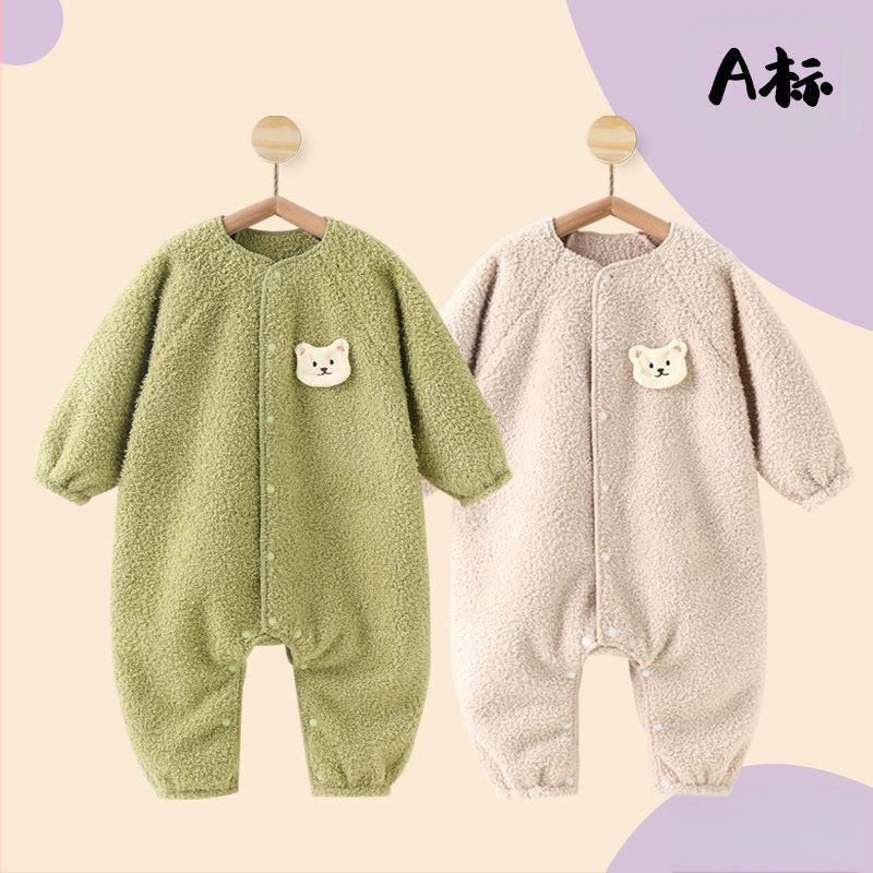 Bērnu kombinezonā ar lāča zīmējumu rudens–ziemas sezonai, zīdaiņiem, 100% poliesteris