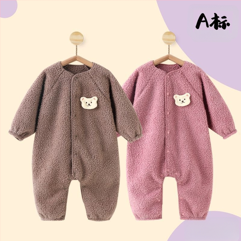 Bērnu kombinezonā ar lāča zīmējumu rudens–ziemas sezonai, zīdaiņiem, 100% poliesteris