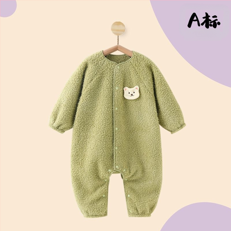 Bērnu kombinezonā ar lāča zīmējumu rudens–ziemas sezonai, zīdaiņiem, 100% poliesteris