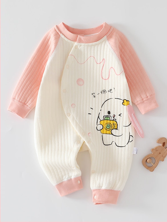 Bērnu pildīta kombinezons 0–12 mēneši, universāls, garas piedurknes, 100% kokvilna, bieza auduma, priekšā diagonālais aizvērums