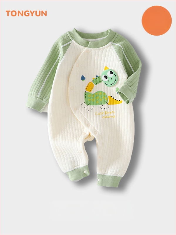 Bērnu pildīta kombinezons 0–12 mēneši, universāls, garas piedurknes, 100% kokvilna, bieza auduma, priekšā diagonālais aizvērums