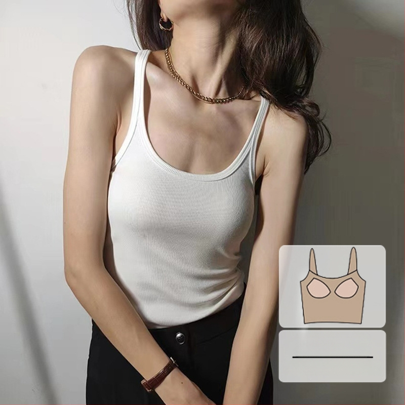 Kemisole top ar siksnām, Sling stils, stingrs pieguļums, Viskozes 95% + Elastāns 5%, Vienkrāsains dizains, Iekšējais krūšu spilvens, Vasara 2025
