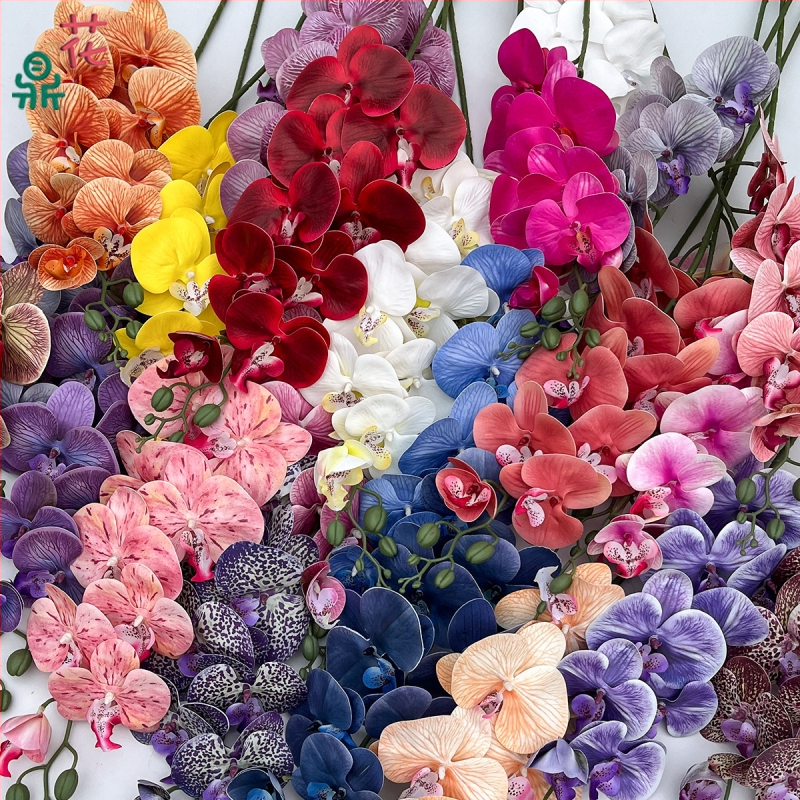 Šilkinė Phalaenopsis orchidėja — 3D studijos fotografavimo rekvizitai, stilizavimas ir reljefinė apdaila, namų dekoras