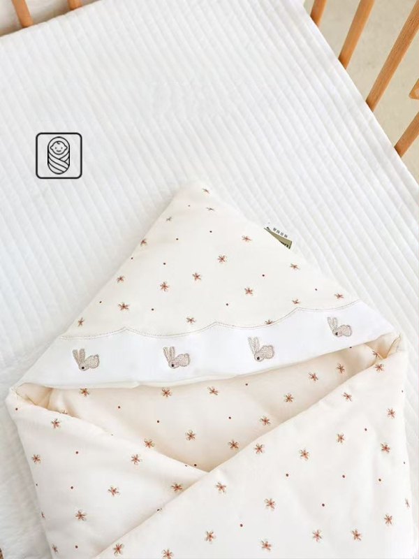 Zīdaiņu kokvilnas šūpju segu ar karikatūras apdruku, no dzimšanas, 100% kokvilna, drošības klase A