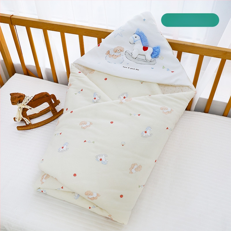 Zīdaiņu kokvilnas šūpju segu ar karikatūras apdruku, no dzimšanas, 100% kokvilna, drošības klase A