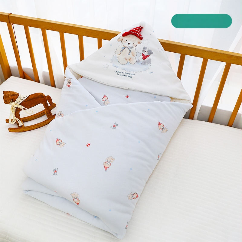 Zīdaiņu kokvilnas šūpju segu ar karikatūras apdruku, no dzimšanas, 100% kokvilna, drošības klase A