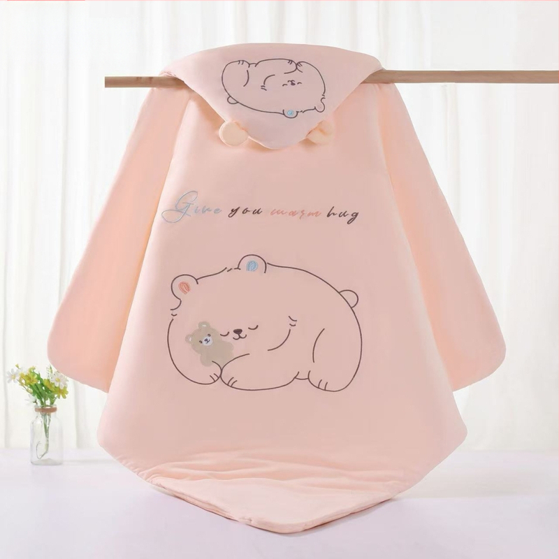 Zīdaiņu pleds no tīra kokvilnas bieza sega ar mazgājamu pildījumu dzīvnieku un karikatūru raksts piemērots pavasarim rudens ziemai