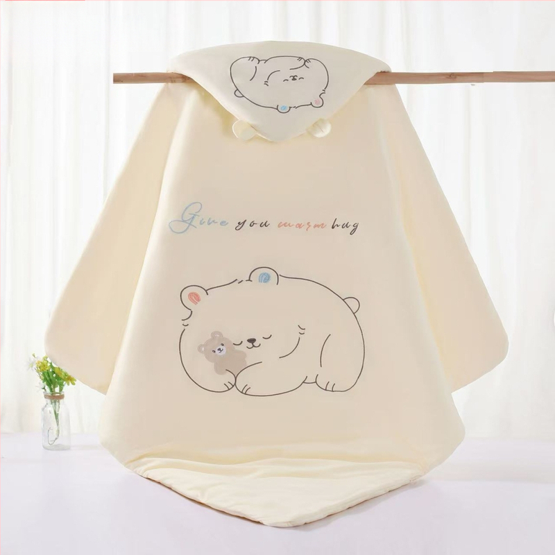 Zīdaiņu pleds no tīra kokvilnas bieza sega ar mazgājamu pildījumu dzīvnieku un karikatūru raksts piemērots pavasarim rudens ziemai