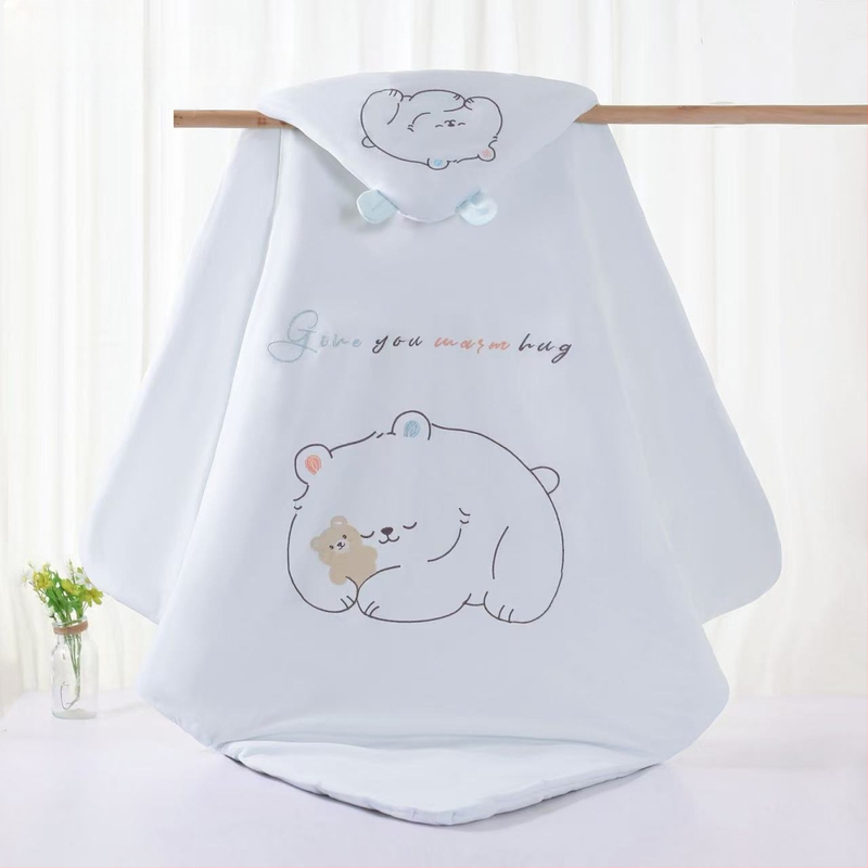 Zīdaiņu pleds no tīra kokvilnas bieza sega ar mazgājamu pildījumu dzīvnieku un karikatūru raksts piemērots pavasarim rudens ziemai