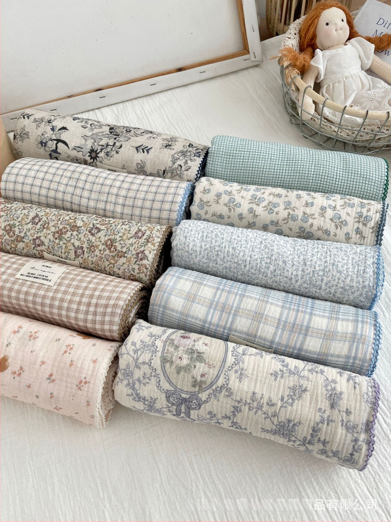 Zīdaiņu wrap no 100% kokvilnas gazes, režģa raksts, Korejas stils, Drošības klase A