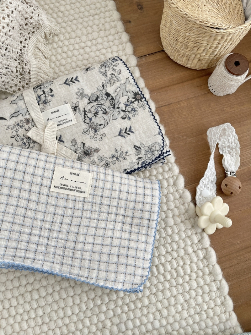 Zīdaiņu wrap no 100% kokvilnas gazes, režģa raksts, Korejas stils, Drošības klase A