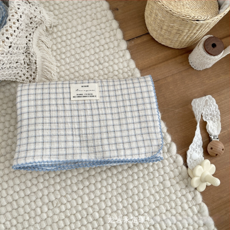 Zīdaiņu wrap no 100% kokvilnas gazes, režģa raksts, Korejas stils, Drošības klase A