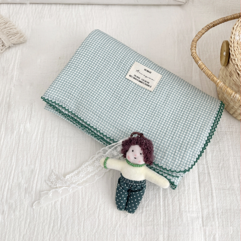 Zīdaiņu wrap no 100% kokvilnas gazes, režģa raksts, Korejas stils, Drošības klase A