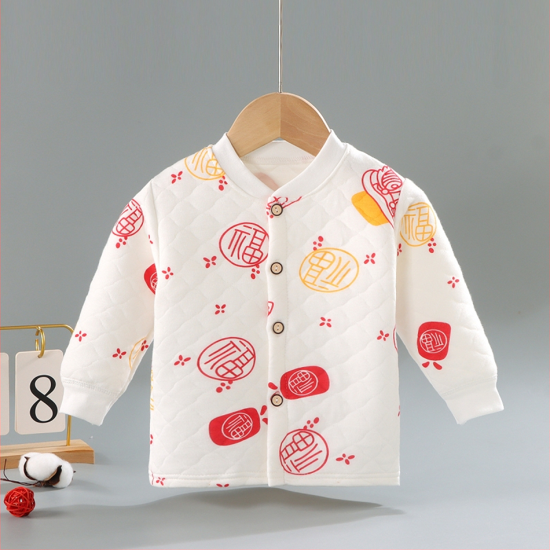 Трислойно топло детско горнище с V-образна яка, 90% памук, за възраст 1–3 години, зимно облекло