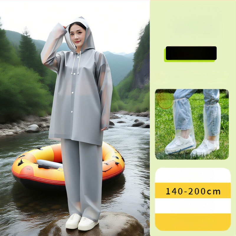 Raftinga lietuspončo pieaugušajiem ar pilnu ķermeņa aizsardzību un kāju pārklājumu, EVA audums, atkārtoti lietojams, PVC ūdensnecaurlaidīgs slānis