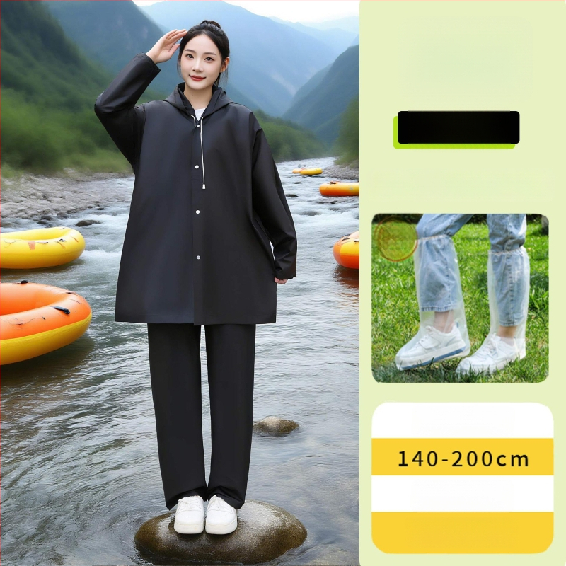 Raftinga lietuspončo pieaugušajiem ar pilnu ķermeņa aizsardzību un kāju pārklājumu, EVA audums, atkārtoti lietojams, PVC ūdensnecaurlaidīgs slānis