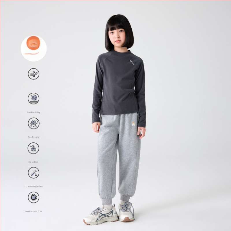 Mergaitėms skirtas pagrindinis marškinėliai su pusiau aukšta apykakle, raglano ilgos rankovės, dryžuotas raštas, 92% poliesteris, švelnus paviršius