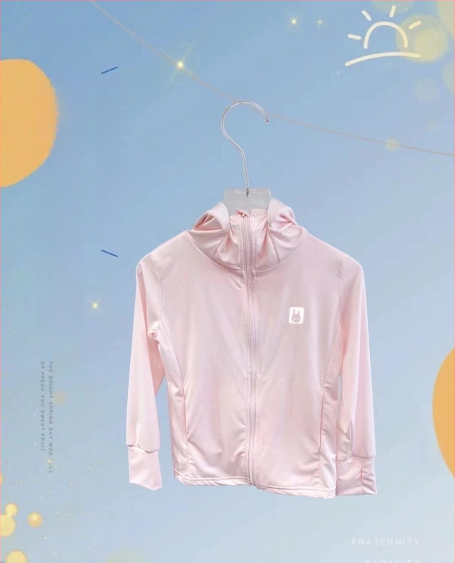 Детска UV защита Ice Silk с качулка, подплата от спандекс, за момичета на възраст 4–6 години