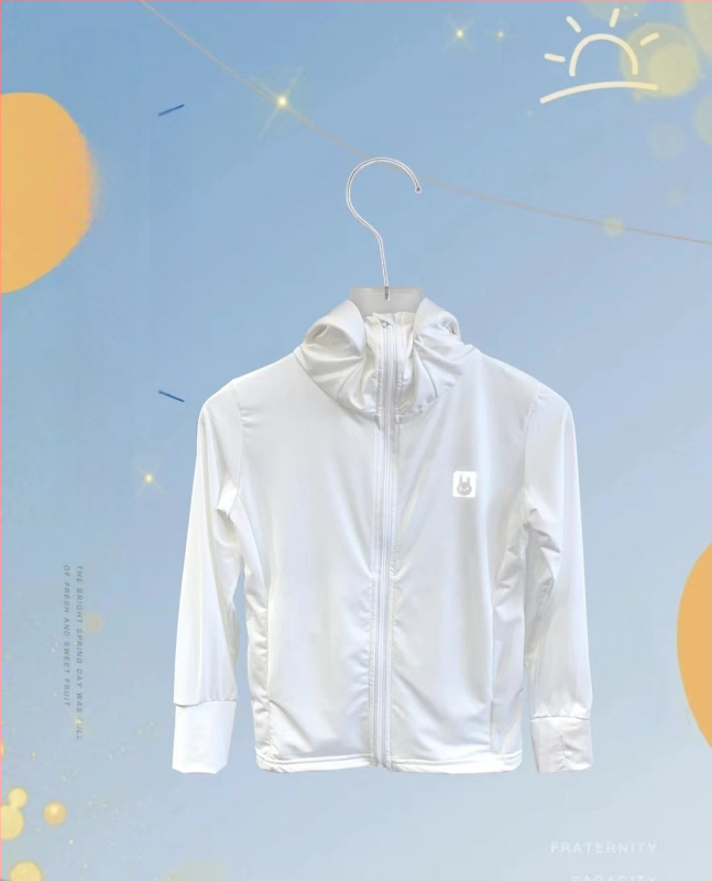 Детска UV защита Ice Silk с качулка, подплата от спандекс, за момичета на възраст 4–6 години