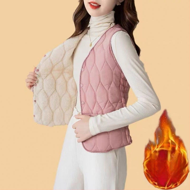 Sieviešu pūka-pamatu veste ar flīsa oderi, silta, gara versija, V kakla izgriezums, šaurs griezums