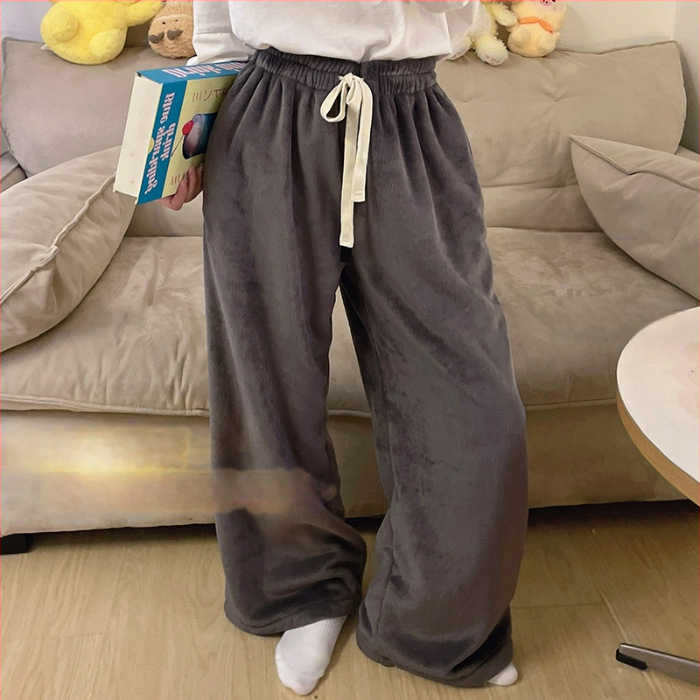 Naiste flanellist termilised pijamapüksid, paksud, 100% polüester, 181–200 g/m², vaba lõige