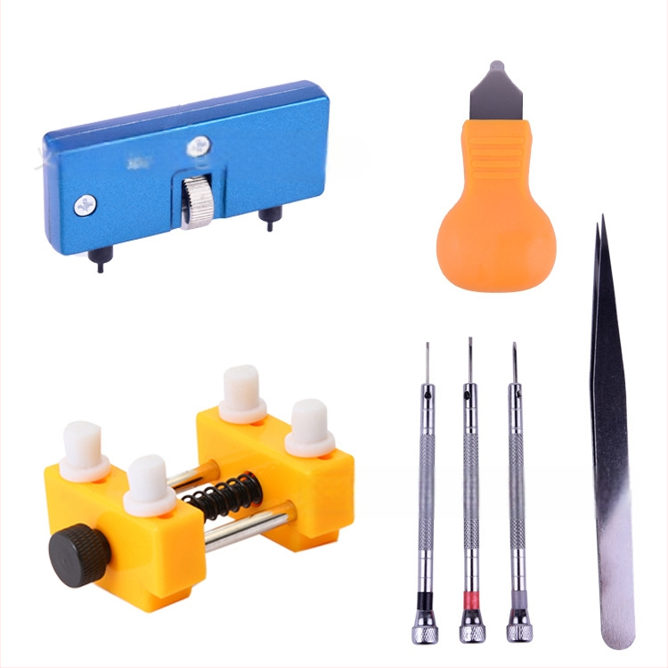 Hong Shijun pulksteņu remonta rīku komplekts – 8 gab., atvēršanas instruments aizmugurējā vāka baterijas nomaiņai, pulksteņa turētājs, divu ķepu atvērējs, mājas lietošanai